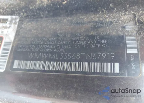 2008 Mini Cooper Clubman z USA, uszkodzony, nr VIN WMWML33568TN67919